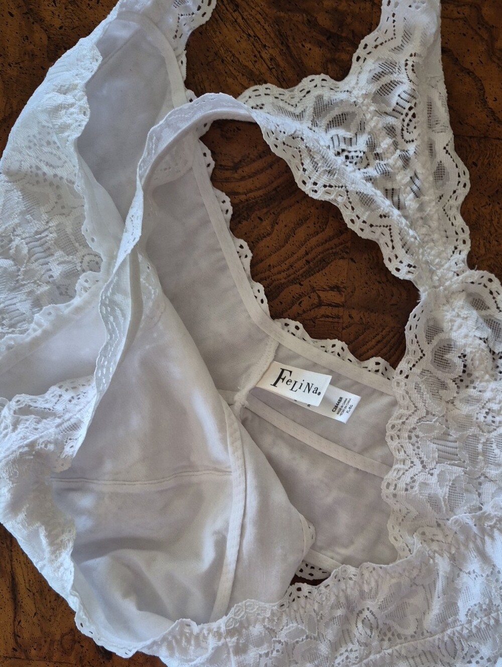 Felina White & Purple Lace Bralette with Scallop Trim - Picture 4 of 4